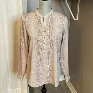 VIOLET & CLAIRE Printed Blouse Gold Detail, Size M